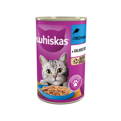 کنسرو گربه بالغ ویسکاس با طعم ماهی تن در ژله/ Whiskas canned wet cat food with tunna in jelly