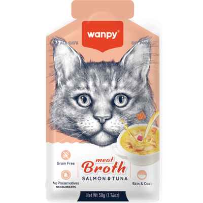 سوپ آبگوشت ونپی با طعم تن و سالمون / Wanpy meat broth with tuna and salmon