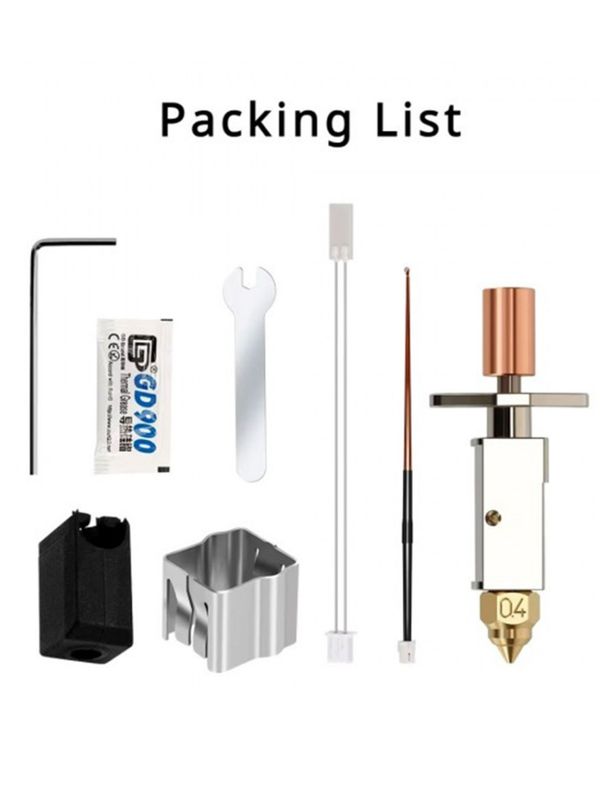 ست کامل و بروزشده محفظه اکسترودر به همراه نازل، پیچ سوراخ‌دار، هیتر و ترمیستور مناسب Creality K1 و K1 Max