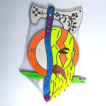 تابلو بلک لایت گیمینگ خدای جنگ - طرح God of War