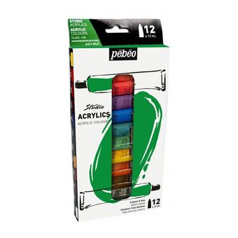 رنگ اکریلیک pebeo حجم 12 میلی لیتر بسته 12 عددی
