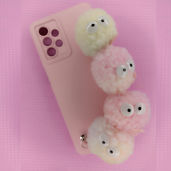 قاب گوشی سامسونگ A13 4G دخترانه فانتزی با عروسک پشمالو صورتی