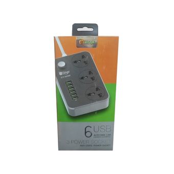 3 راهی کلید دار 2 متری با 6 پورت USB2 ORANGE T21 3.4A