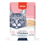 پوچ گربه‌ی ونپی با طعم مرغ و میگو / Wanpy cat pouch chicken and shrimp
