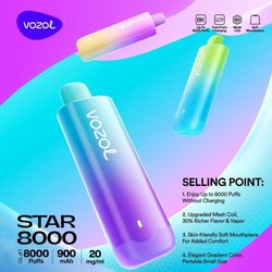 پاد یکبار مصرف 8 هزار پاف وزول استار | Vozol STAR 8000