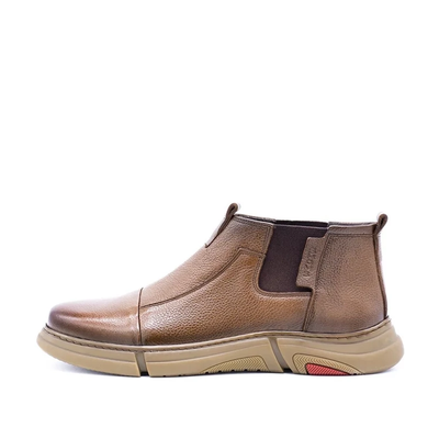 نیم بوت مردانه چرم طبیعی تبریز مدل S3 گردویی