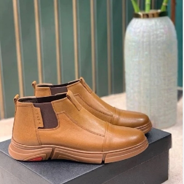 نیم بوت مردانه چرم طبیعی تبریز مدل S3 گردویی