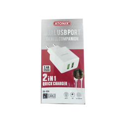 آداپتور شارژر 2 پورت بهمراه کابل Atonix Dk-694 Type C