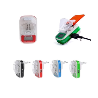 شارژر دیواری مدل LCD-USB (شارژر خرچنگی/شارژر قورباغه ایی)
