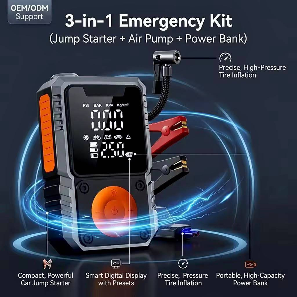 جامپ استارتر و پمپ باد چند کاره SUITU