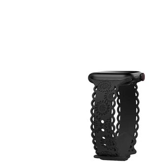 بند سیلیکونی طرح لیزری (گل) اپل واچ مدل Silicone سایز 38/40/41mm