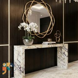 "کنسول سنگی کلاسیک Luxeسنگ تراورتن یکپارچه و طبیعی،با شکوه منحصربه‌فرد"