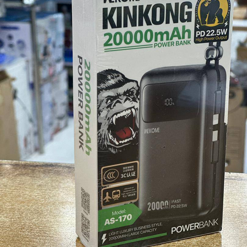 پاوربانک Wekome KinKong مدل AS-170 با ظرفیت 20000 میلی‌آمپر
