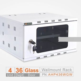 رک 4 یونیت عمق 36 | درب شیشه‌ای | سفید