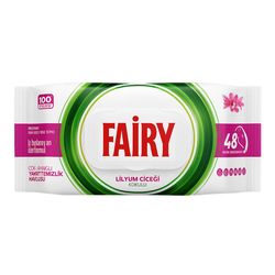 دستمال مرطوب فیری مدل Lilyum بسته 100 عددی