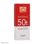 فلوئید ضدآفتاب بدون رنگ ساین اسکین SPF50 مدل SYN SHIELD، مناسب پوستهای چرب، حجم 50 میلیلیتر