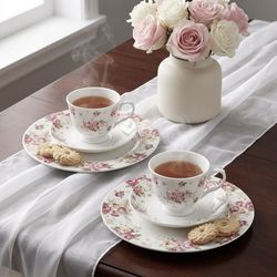 ست فنجان و نعلبکی 6 پارچه 2 نفره نیو وان مدل Rose