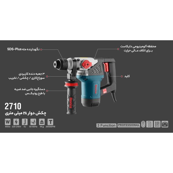 دریل بتن کن رونیکس مدل 2710
