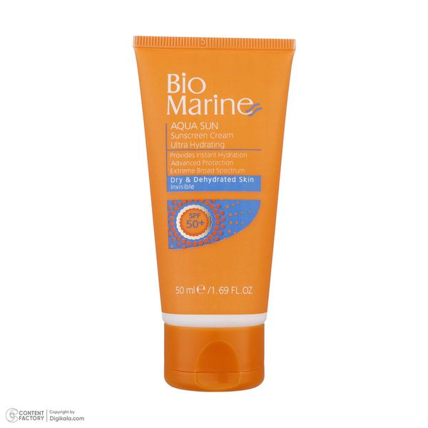 کرم ضدآفتاب بیرنگ بایومارین SPF50 مدل AQUA SUN، مناسب پوستهای خشک، حجم 50 میلیلیتر