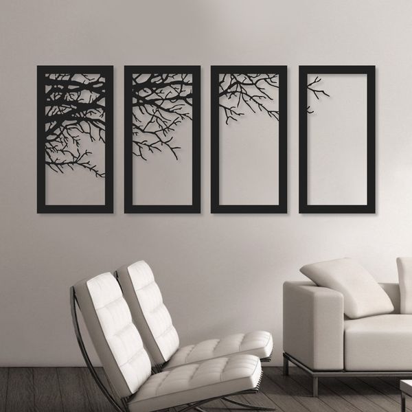 استیکر دیواری طرح شاخه مجموعه 4 عددی