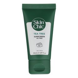 کرم ضد آفتاب بدون رنگ اسکین شیک SPF 50 مدل Aloe Vera  ‌مناسب پوست‌های چرب حجم 50 میلی‌لیتر