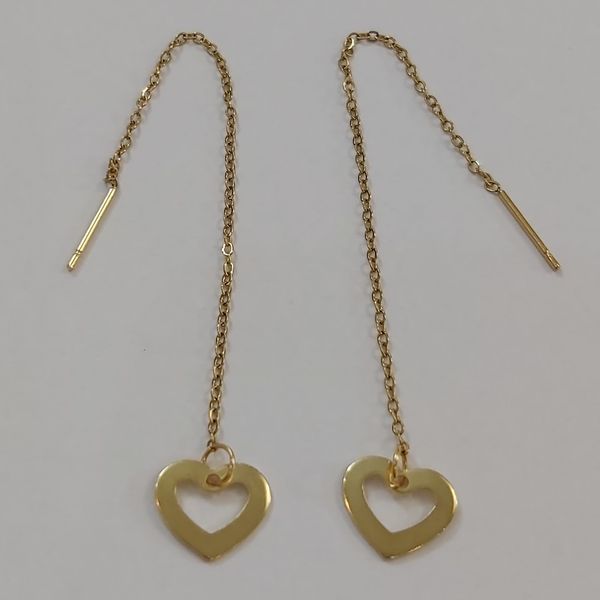 گوشواره زنانه استینلس استیل مدل بخیه طرح قلب کد heart113