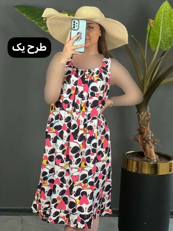 پیراهن نخی چیندار 1104