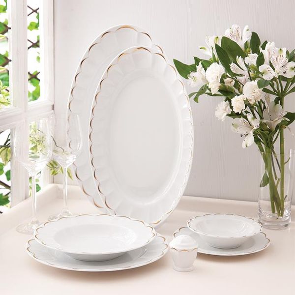 سرویس غذاخوری 103 پارچه چینی زرین ایران سری نئوکلاسیک مدل نارسیس درجه یک