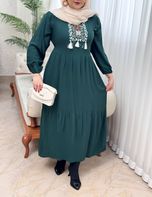 پیراهن نخی بنفشه 3085