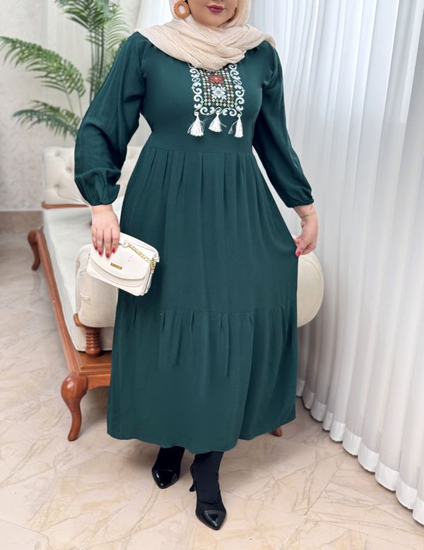 پیراهن نخی بنفشه 3085