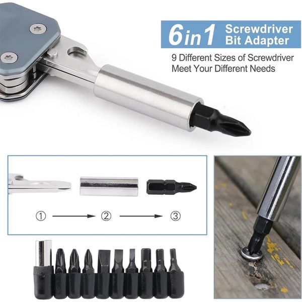 ابزار چندکاره سفری نکس تول مدل Light Wrench W2 به همراه سری پیچ گوشتی