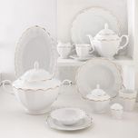 سرویس غذاخوری 103 پارچه چینی زرین ایران سری نئوکلاسیک مدل نارسیس درجه یک