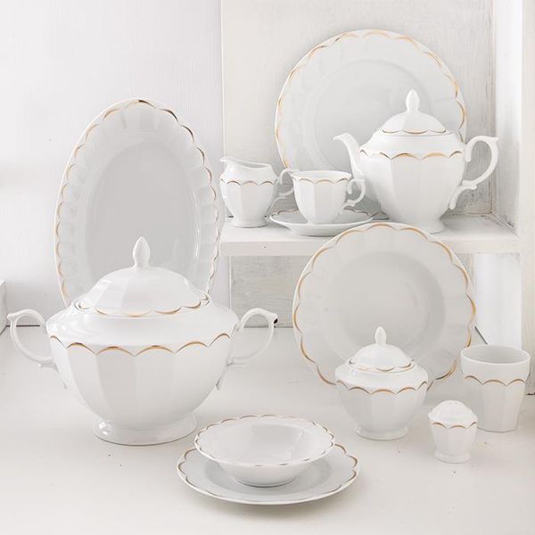 سرویس غذاخوری 103 پارچه چینی زرین ایران سری نئوکلاسیک مدل نارسیس درجه یک