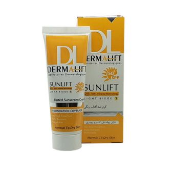 کرم ضد آفتاب بی رنگ درمالیفت مدل SPF50 پوست خشک 1 حجم 40 میلی لیتر