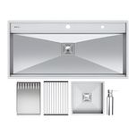 سینک ظرفشویی استیل توکار دو لگنه میکس پلاس مدل D104