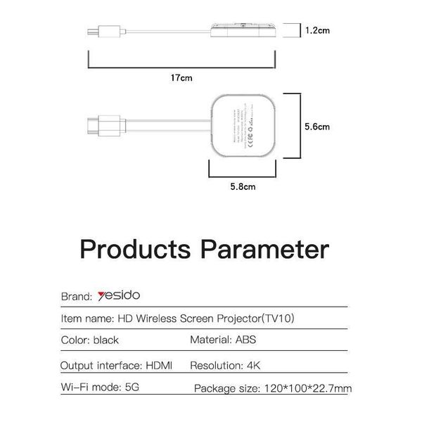 دانگل HDMI انتقال تصویر یسیدو مدل TV10