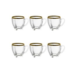 فنجان مدل Seltik لب طلایی بسته 6 عددی