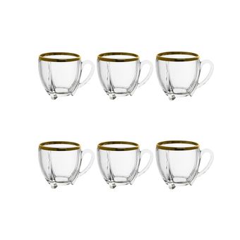 فنجان مدل Seltik لب طلایی بسته 6 عددی