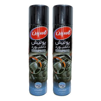 اسپری پولیش داشبورد خودرو کاسپین مدل کوهستان New حجم 300 میلی‌ لیتر بسته دو عددی