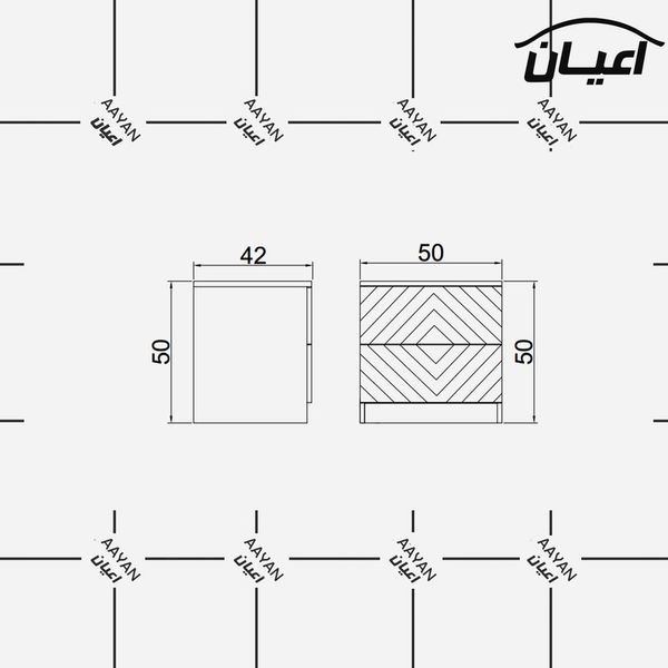 سرویس خواب دونفره اعیان مدل FH450 سایز 160x200 سانتی متر سه تکه