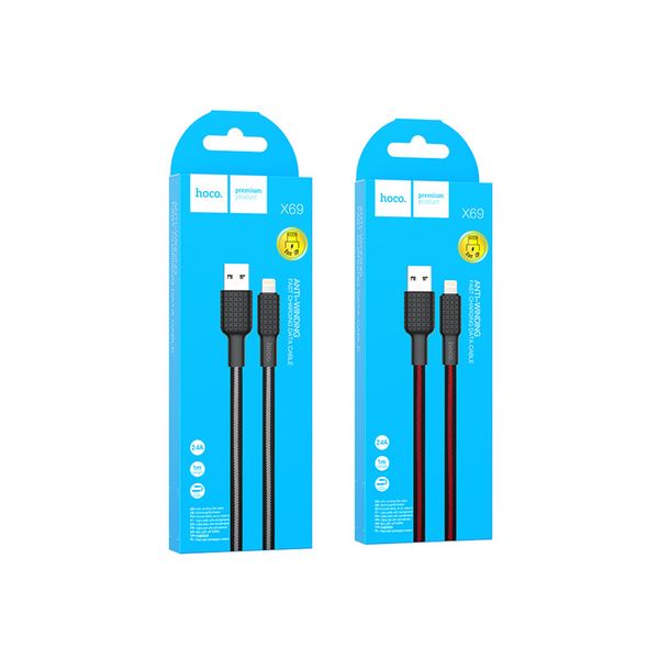 کابل تبدیل USB به لایتنینگ  هوکو مدل X69 ANTI-WINDING طول 1 متر