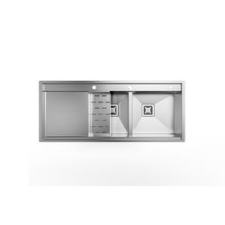 سینک ظرفشویی استیل توکار دو لگنه کن مدل BCN306 لگن راست