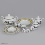 سرویس چینی 102 پارچه غذا خوری چینی زرین ایران سری ایتالیا اف مدل ویلیج درجه یک