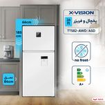 یخچال فریزر 26 فوت ایکس ویژن مدل TT582-AWD/AS ، دارای آبسردکن و یخساز نیمه اتوماتیک، با ارتفاع 185، پهنای 66 و عمق 84 سانتی مت