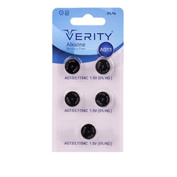باتری سکه ای AG13 وریتی Verity Alkaline بسته 5 عددی