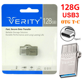 فلش مموری 128 گیگ Type C وریتی Verity O511 Usb3