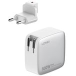 شارژر دیواری 100 وات 4 پورت الدینیو به همراه کابل USB-C