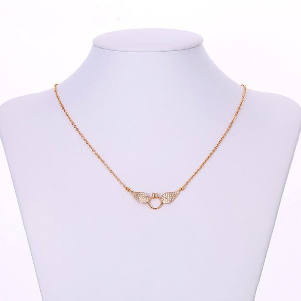 گردنبند زنانه مدل حلقه و بال کد N3034