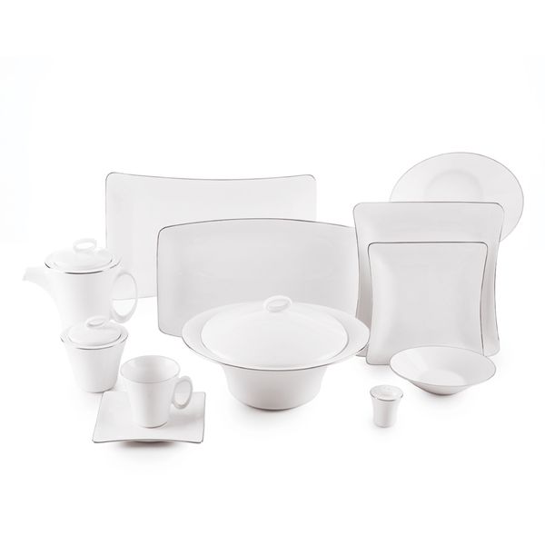 سرویس غذاخوری 97 پارچه چینی زرین سری وینچی الیسه مدل سمن درجه عالی