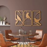 دیوارکوب مدل چوبی پرنده کد T64-2 مجموعه سه عددی